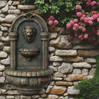 Teamson Home 32.1 in. Wall-Mounted Lion Head Stone LED Outdoor Water Fountain for Gardens, Landscaping, Patios, Balconies, Lawns to Create a Calming Oasis in Outdoor Living Spaces, Antique Bronze - Image 3