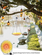 MUMTOP Hanging Glass Bird Bath Sunflower Outdoor Birdfeeder Garden Decor - Image 7
