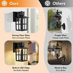 Brightever LED Outdoor Wall Lights, 10W Black Exterior Light Fixture with Clear Glass Shade, 3000K/4000K/6500K Selectable, 800LM High Brightness Outdoor Wall Lanterns for Patio Waterproof, Pack of 2 - Image 5