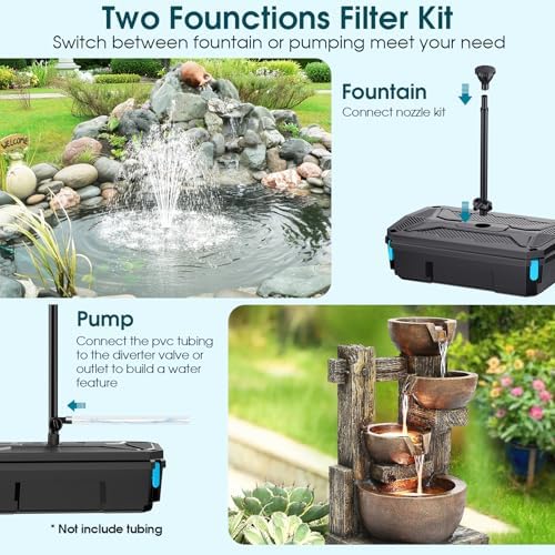Antfraer Pond Filter Built-in UV Clarifier, 660GPH 40W Pond Filter with Water Pump Kit, Filter Box for Outdoor Ponds, Fish Tank Garden Clean & Clear Add Water Features (Corded Electric) - Image 5