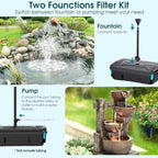 Antfraer Pond Filter Built-in UV Clarifier, 660GPH 40W Pond Filter with Water Pump Kit, Filter Box for Outdoor Ponds, Fish Tank Garden Clean & Clear Add Water Features (Corded Electric) - Image 5
