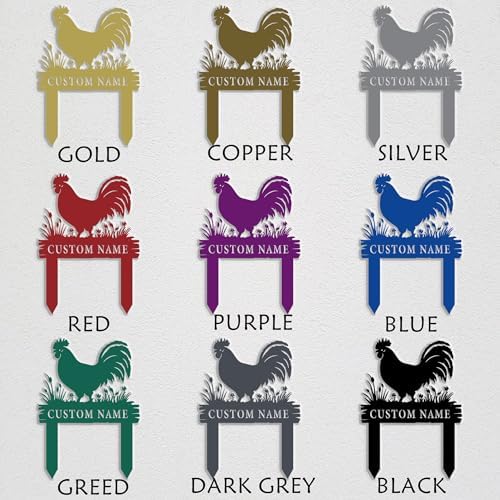 Iron Rooster Garden Stake,Personalized Name Plaque Sign,Chicken Coop Sign,Custom Metal Yard Art for Outdoor Decor, Rustproof Lawn Ornament, Farmhouse Insert Sign for Garden & Patio - Image 6