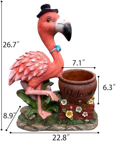 Garden Flamingo Statue Planter Pot - Image 3