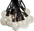 100 Foot Outdoor String Lights with G50 Clear 2 Inch Bulbs - Black Wire by HometownEvolutionInc