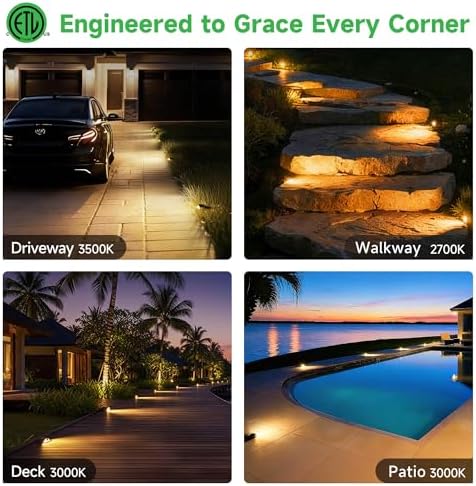 Low Voltage Well Lights - 5 Colors Temp IP67 In-Ground Light, 2700K/3000K/3500K/4000K/5000K Outdoor 12V LED Turret Top Landscape Lighting, ORB Aluminum for Pathway Deck Patio 3W 170LM - Image 4