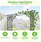 Garden Arch Trellis 106.3"L*106.3"H Sturdy & Rustproof Large Flat Top Arbor - Image 4