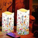 Spring Flower Butterfly Flickering Flameless Candles Battery Operated with Remote Timer Waterproof Reusable Tea Light 4 Pack LED Pillar Votive Candles for Wedding/Engagement Party - Image 5