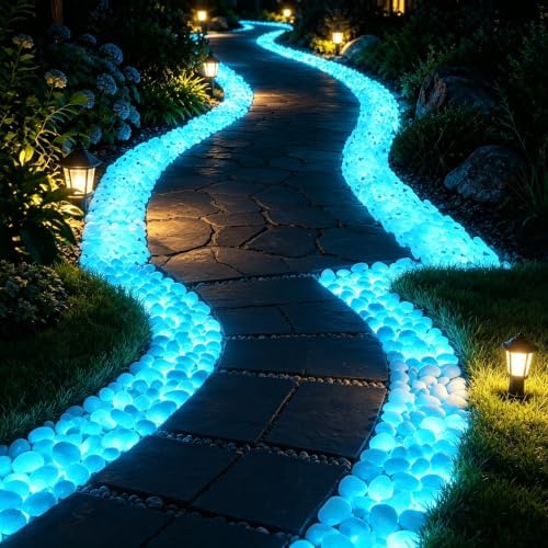 500 Pcs Glow in the Dark Rocks,White Glow Pebbles 0.8 Inch, - Image 4