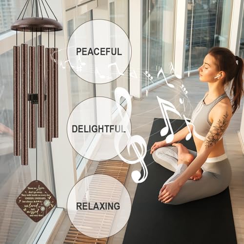 Memorial Sympathy Wind Chimes for Outside Clearance, Dragonfly Wind Chimes for Loss of Loved One Mother Father for Bereavement/Condolence/Funerary Gift Idea,32inch Bronze - Image 3