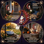 Solar Halloween Black Cat & Pumpkin Moon Garden Stake Light,2-in-1 Waterproof Outdoor LED Yard Decor with Hanging Lantern,Auto Dusk-to-Dawn Lawn Ornament for Pathway,Patio, Walkway (Black-P-2PCS) - Image 5