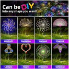 YOTOZU 4 PCS Solar Firework Light, Outdoor Solar Garden Decorative Lights 120 LED Powered 40 Copper Wires String DIY Landscape Light for Walkway Pathway Backyard Decor Parties Perfect Gifts(Purple) - Image 3