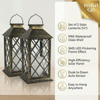 Large Solar Lanterns Outdoor Waterproof - Hanging Solar Lantern with Glass - Image 6