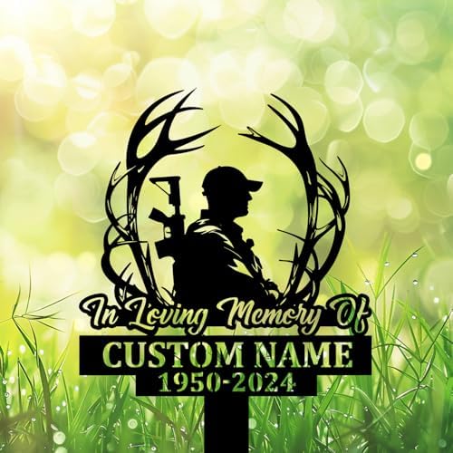 Personalized Hunter Grave Marker Hunting Memorial Garden Stake 8-24 inch Dad Loss Gift, Hunting Memorial Gift Loss of Loved One (Hunter) - Image 4