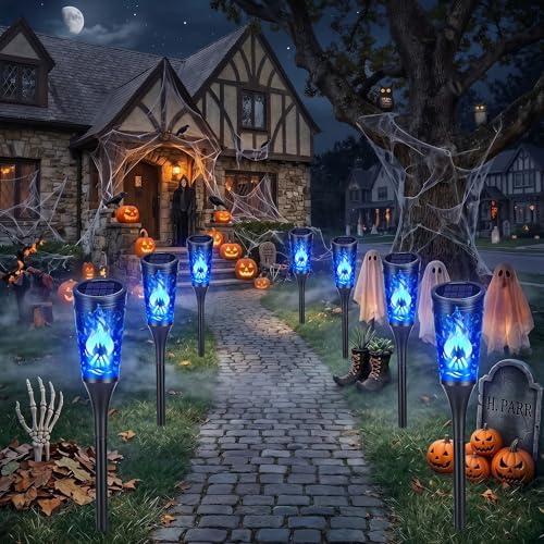 Toodour Solar Halloween Lights Outdoor, 10 Pack Solar Torch Lights - Image 5