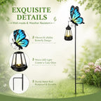 Butterfly 2 Pcs Solar Garden Outdoor Lights Decor Waterproof 33in - Image 3