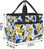 Lemon Style Garden Tool Bag Tote for Men Women Multiple Pockets Wide Mouth Heavy Duty Waterproof Tool Organizer Bag for Outdoor Lawn Yard Portable Gardening Storage With Elasticbands - Image 2