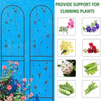 6 Pack Metal Garden Trellis 86.7" Tall Outdoor Climbing Plant Support for Roses, Flowers, Rustproof Durable Black Galvanized Tube, Lawn Garden Fence Decor Screen, 86.7" H - Image 5