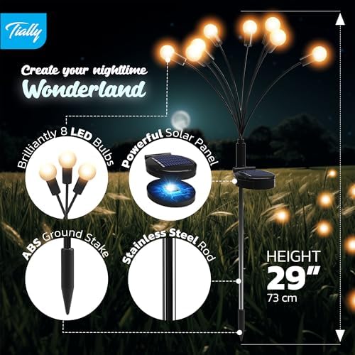 TIALLY 6 Pack 48 LED Firefly Lights Solar Outdoor - Image 4