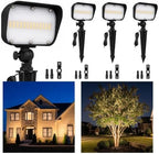 12V Landscape Flood Light, 20W 1461LM, IP65 3000K Black, 4 Pack by Varmtalys