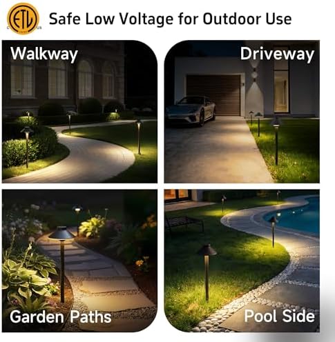 Gardenreet Low Voltage Landscape Lighting Brass, 2700K/3000K/4000K Adjustable 12v Pathway Lights Waterproof, Hard Wired Path Light Outdoor, Bronze for Exterior Area Patio with G4 Bulb (6 Pack) - Image 5