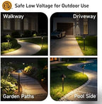 Gardenreet Low Voltage Landscape Lighting Brass, 2700K/3000K/4000K Adjustable 12v Pathway Lights Waterproof, Hard Wired Path Light Outdoor, Bronze for Exterior Area Patio with G4 Bulb (6 Pack) - Image 5