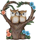 Owl Statue with Solar Lights Outdoor Decor, Resin Owls Figurines for Garden Patio Lawn Decorations, Christmas Birthday Gifts for Women Friends (7.6Inches) - Image 2