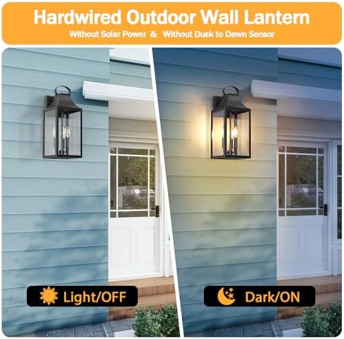 20" Extra Large Outdoor Wall Light, Black Exterior Lighting Fixtures - Image 4