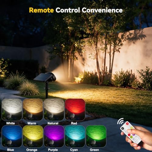 Solar Spot Lights Outdoor Waterproof IP68,RGB Spotlights with Remote,6-Pack - Image 4