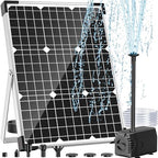 POPOSOAP Solar Fountain Pump, 45W Solar Pond Pump Kit with 340GPH Flow Rate Adjustable, PVC Tubing Solar Powered Water Pump for Outdoor Fountains, Garden, Ponds, Pools, Fish Tank, Backyard P145H by POPOSOAP