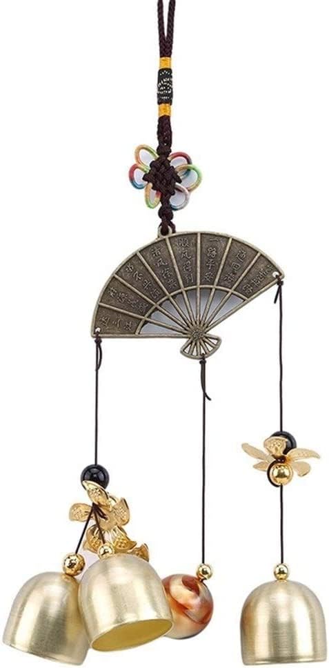 Wind Chime Hanging Outdoor Bronze Yard Garden Wind Chimes Decoration Chinese Style Chime with Poem Caved On The Fan Multi Tubes Wind Chime for Garden - Image 5