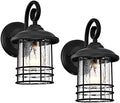 MICSIU 5.5" Wide Compact Narrow Farmhouse Matte Black Porch Light 2 Pack by MICSIU
