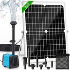 20W Solar Fountain Pump, 350GPH Submersible Solar Pond Pump with Adjustable Flow & 4 Nozzles, Anti-Clog Barrier Bag for Bird Bath, Outdoor Pond, Garden Water Features, Pool by FEOXSHAL