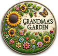 VEOJEIN Grandma's Garden Stepping Stone 9.45’ Durable Garden Décor with 3D Hand-Painted Sunflower Design – Gift for Grandma, Mom, Wife, Mother’s Day, Christmas, Birthdays by VEOJEIN