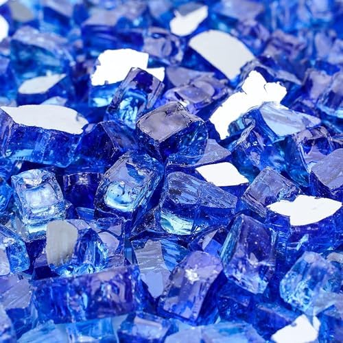 Mr. Fireglass 10 lb High Luster Fire Glass, 1/2 Inch Reflective Cobalt Blue - Image 3