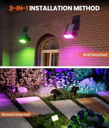 ALFIOT Solar Spot Lights Outdoor, 8 Pack, 10 Modes, Multicolor, IP65 - Image 6