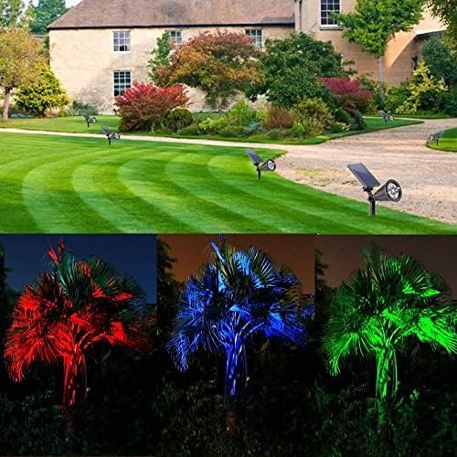 Solar Landscape Lights, 4 LED Solar Spotlights 2 in 1 Waterproof Security Light Solar Lights Outdoor for Tree,Patio,Yard (Blue) - Image 6