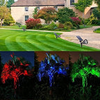 Solar Landscape Lights, 4 LED Solar Spotlights 2 in 1 Waterproof Security Light Solar Lights Outdoor for Tree,Patio,Yard (Blue) - Image 6