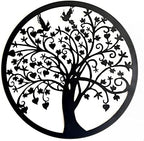 Bellaa 20193 Metal Wall Decor Tree Circle of Life Birds Nature Round Sign Indoor Living Room Rustic Art Outdoor Garden Patio Decor - Image 3