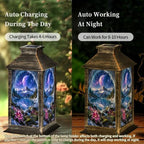 Solar Hanging Lantern Mystical Snow Mountain Lake Landscape Frozen Cave Cosmic Sky Vibrant Waterproof LED Lights Decor Patio Yard Lawn Porch Lamp, Birthday Gift for Mom Women Garden Outdoor Decor - Image 4