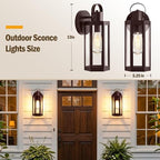 EJIAXIN 2 Pack Porch Lights Outdoor, 13" Brown Exterior Light Fixtures - Image 3