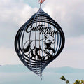 Personalized Fox Metal Wind Spinner, Custom Wildlife Hanging Yard Art, Woodland Outdoor Decor (Fox Garden Wind Spinner) by Linktee
