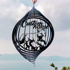 Personalized Fox Metal Wind Spinner, Custom Wildlife Hanging Yard Art, Woodland Outdoor Decor (Fox Garden Wind Spinner) by Linktee