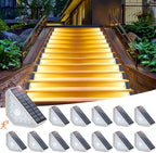 Kondras Solar Step Lights for Outside, 12-Pack Motion Sensor Outdoor Stair Lights Waterproof IP67, Solar Powered LED Outdoor Step Lights Decor for Yard Garden Porch Patio Pathway Deck, Warm White by Kondras
