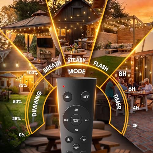 addlon 48FT Outdoor String Lights with 24 Dimmable Edison Bulbs for Patio - Image 3