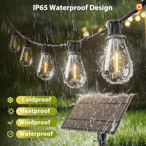 addlon 54FT(48FT+6) Solar String Lights Outdoor, Waterproof, Last 20+ Hrs - Image 4