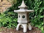 OLOMA Japanese pagoda lantern Concrete pagoda statue Outdoor chinese lantern Japanese stone temple Large garden pagoda Meditation altar Zen gift Outdoor sculpture zen garden Furniture for home decor by OLOMA