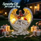 Dog Memorial Stone Solar Angel Wings Garden Statue 10inch - Image 3
