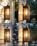 Outdoor Wall Light Bronze Porch Light 2-Pack Exterior Lighting Fixtures - Image 4