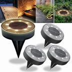 Solar Ground Lights Outdoor Waterproof IP68, 4 Pack 8 LED In Ground Solar Disc Landscape Lighting, Garden Lights Solar Powered for Outside Yard Pathway Patio Lawn Driveway Walkway(Warm) by Unknown