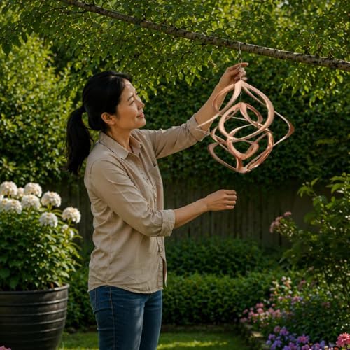 Red Carpet Studios The Original Cosmix Deluxe Helix Wind Spinner, Large 20-Inch, Double Copper - Image 2